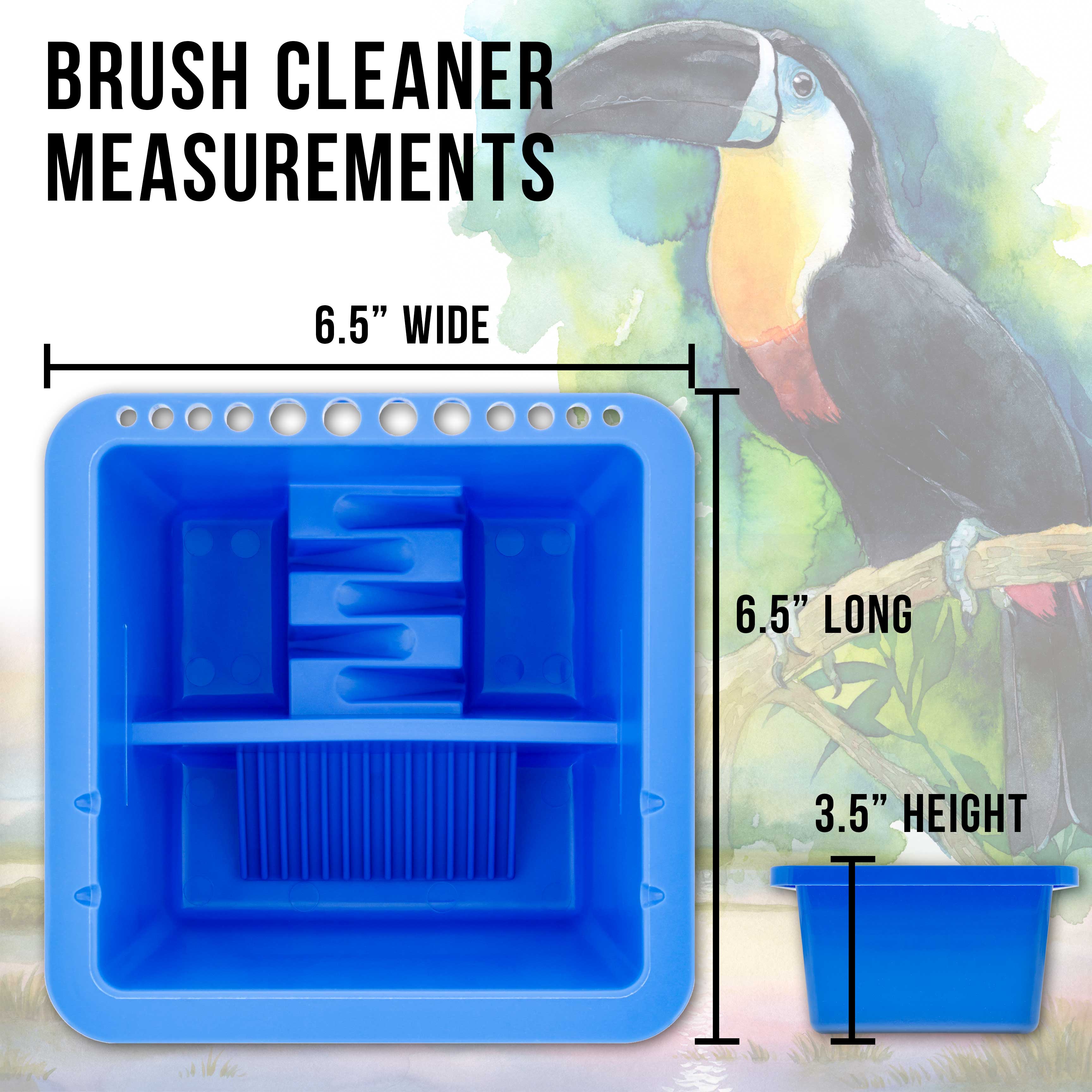 12-Hole Multi-Function Plastic Brush Washer, Cleaner & Holder with Palette Lid - Clean, Dry, Rest, Store & Organize Artist Paint Brushes - Perfect for Acrylic, Oil & Watercolor Painting - Ideal for Art Studios, Classrooms & Home Use