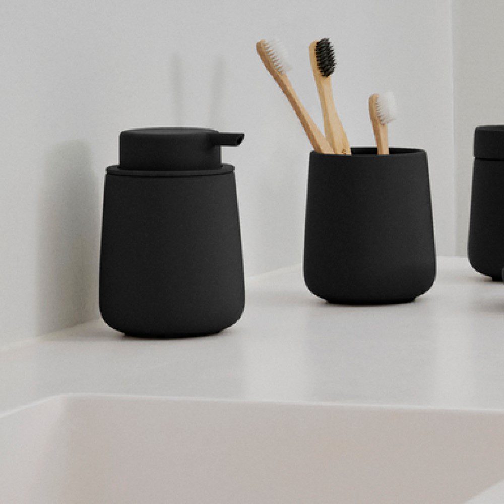 ZONE DENMARK Nova One Automatic Soap Dispenser - Touchless Hand Soap Dispenser for Kitchen & Bathroom, Black - Hygienic Liquid Soap Dispenser for Home, Office, and Public Restrooms