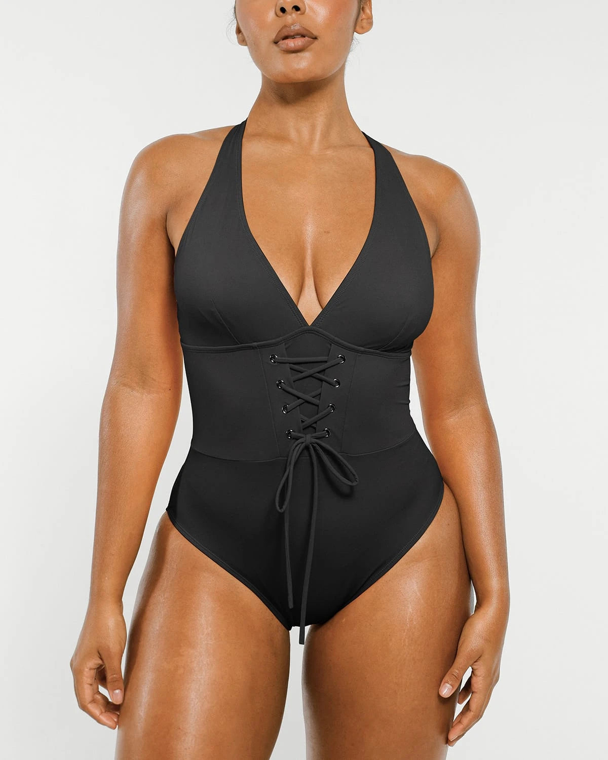 Smart Sculpt Plunge Corset Shaping Swimsuit - Slimming One Piece Bathing Suit for Women, Perfect for Beach Vacations & Pool Parties