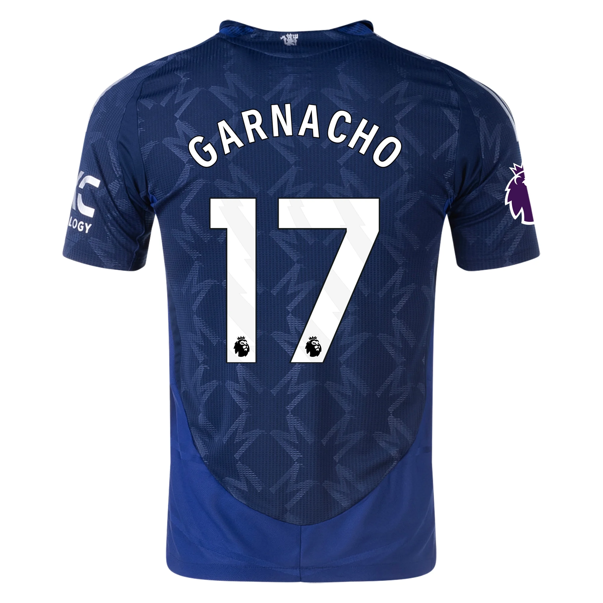 Adidas Manchester United Authentic Alejandro Garnacho Away Jersey 24/25 - Night Indigo with EPL Patch | Official Soccer Jersey for Fans & Players | Perfect for Matchdays, Training & Football Enthusiasts
