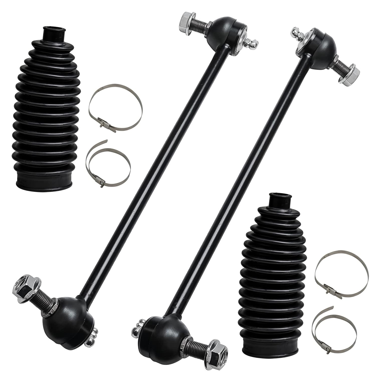Detroit Axle - 10pc Front Wheel Bearing & Hub Assembly Kit with Inner/Outer Tie Rod Ends, Boots & Sway Bar Links - Compatible with 2006-2014 Kia Sedona & 2007-2008 Hyundai Entourage - Perfect for DIY Auto Repairs & Suspension Maintenance
