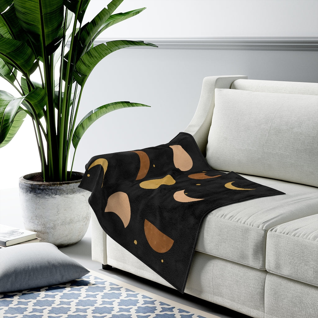 Moon Phases Velvet Plush Throw Blanket - Ultra Soft Velveteen Blanket for Bed, Couch & Sofa - Perfect Gift for Women, Men & Home Decor - Cozy for Winter Nights, Movie Time & Relaxation