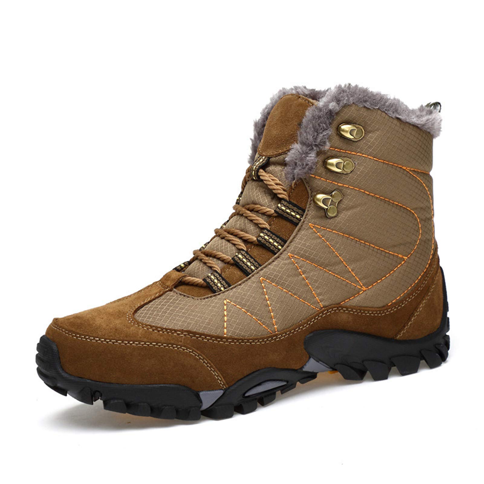 Y-Rachael Men's Winter Snow Boots - Waterproof, Non-Slip, Insulated Outdoor Hiking Shoes with Velvet Lining for Warmth | Perfect for Snowy Trails, Ice Fishing & Cold Weather Adventures