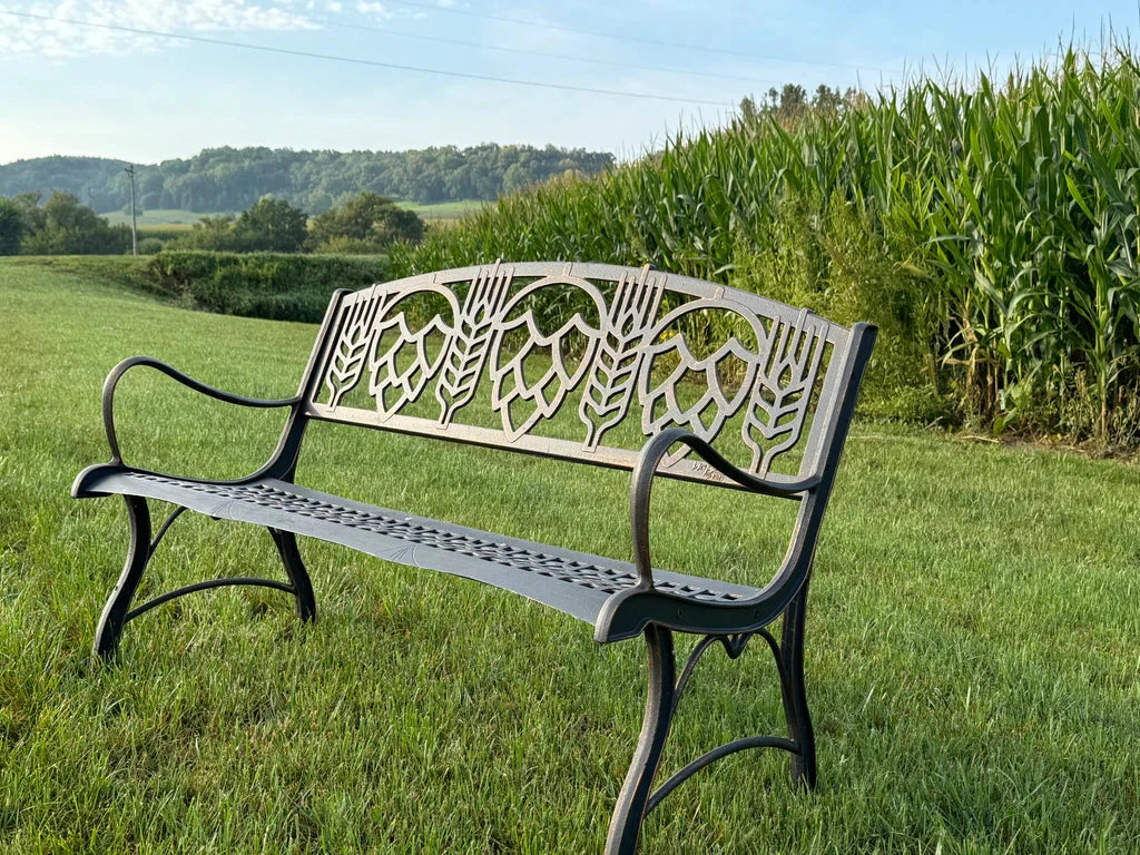 Premium Outdoor Hops Bench - Weather-Resistant Garden Bench for Patio, Backyard & Porch - Perfect for Relaxing, Lounging & Outdoor Entertaining