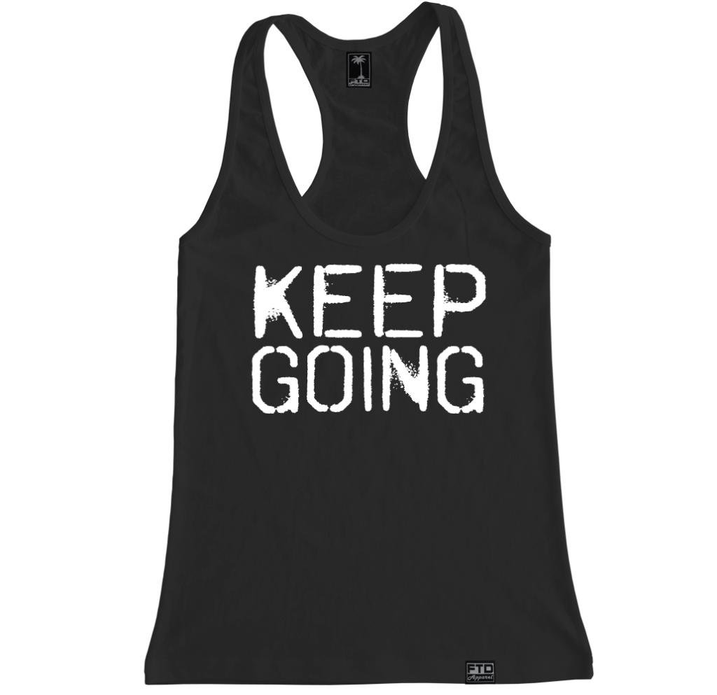 FTD Apparel Women's Keep Going Racerback Tank Top - Workout & Yoga Activewear for Women - Gym, Running, Fitness & Casual Wear