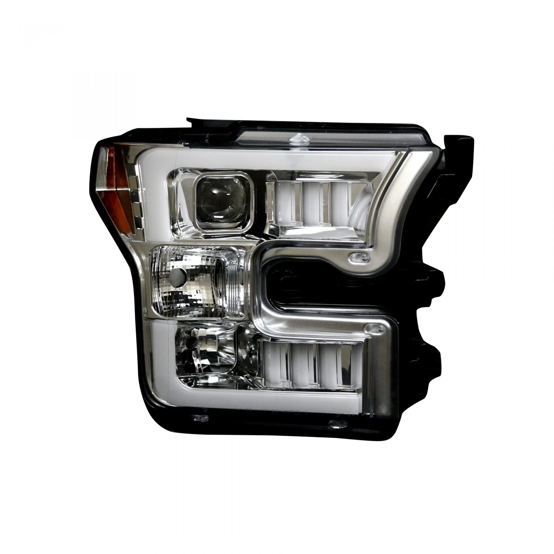 Ford F150 2015-2017 Projector Headlights with OLED DRL & LED Lights - Clear/Chrome Style for Enhanced Night Driving & Off-Road Adventures