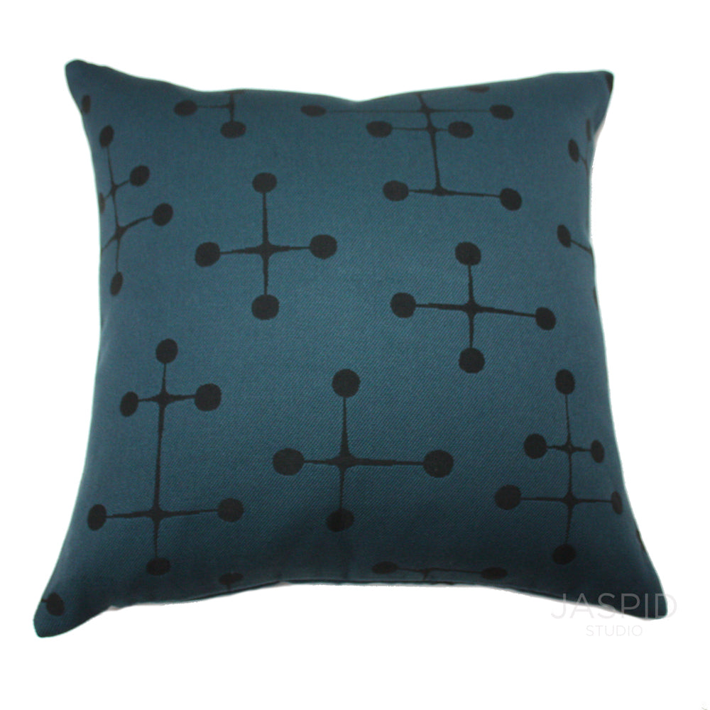 Maharam Charles & Ray Eames Dot Pattern Navy Throw Pillow Cover - Mid-Century Modern Home Decor for Living Room, Sofa & Bed