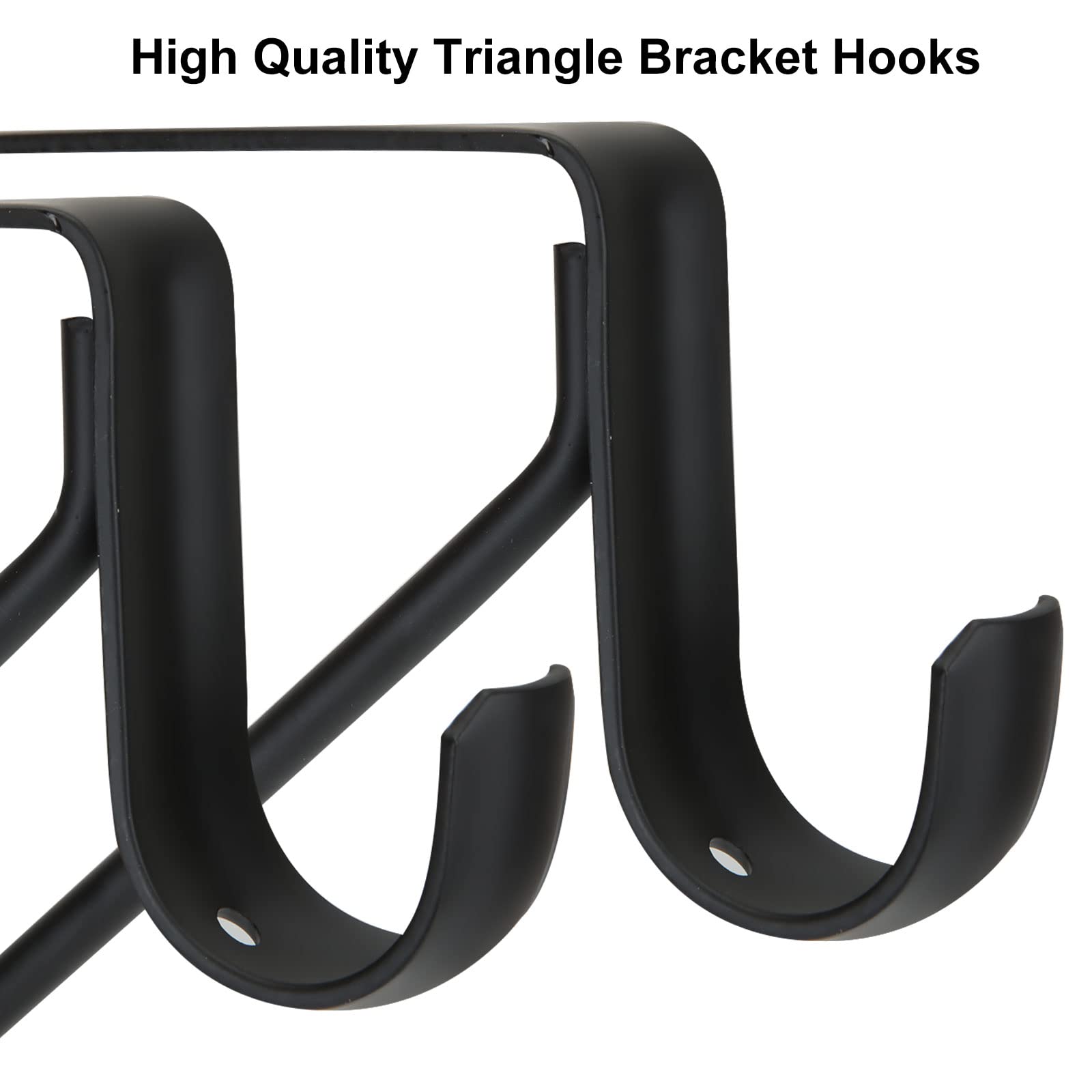4 Pack Heavy Duty Closet Rod Brackets - 11x11x1 Inch Black Steel Closet Rod Support for Hanging Clothes - Durable Wardrobe Organizer for Bedroom, Closet, Laundry Room Storage (Black)