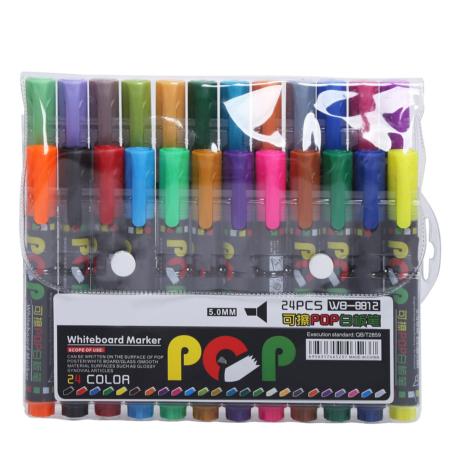 GLOGLOW 24-Pack Whiteboard Markers - Fast Drying, Vibrant Colors, Non-Toxic Dry Erase Markers for Office, Classroom & Home Use - Perfect for Presentations, Teaching, and Creative Writing