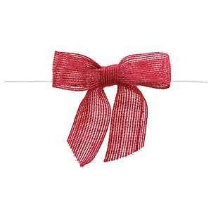 Red Burlap Pre-Tied Bows for Gift Wrapping, Wedding Decor, and Rustic Party Favors – 94581