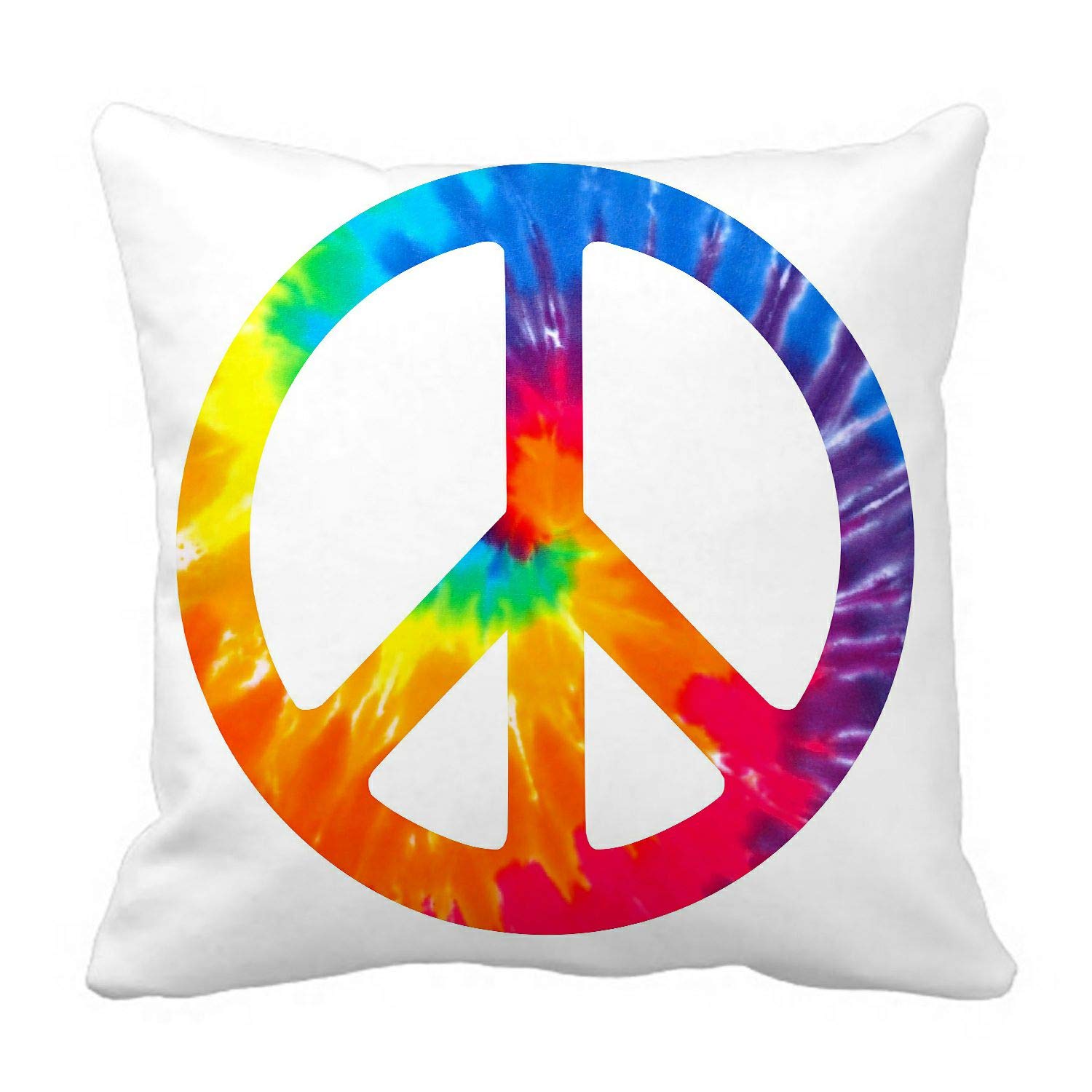 ABPHQTO Peace Sign Pillow Cover - 18x18 Inch White Decorative Pillow Case for Couch, Bed & Sofa - Double Sided Cushion Protector for Home Decor, Living Room & Dorm