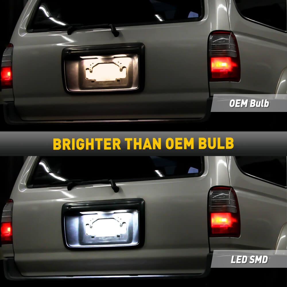LED License Plate Lights 6000K White - Compatible with 1996-2022 Toyota 4Runner & 2001-2022 Toyota Sequoia - Bright Tag Light Lamp Assembly for Enhanced Night Visibility & Style Upgrade