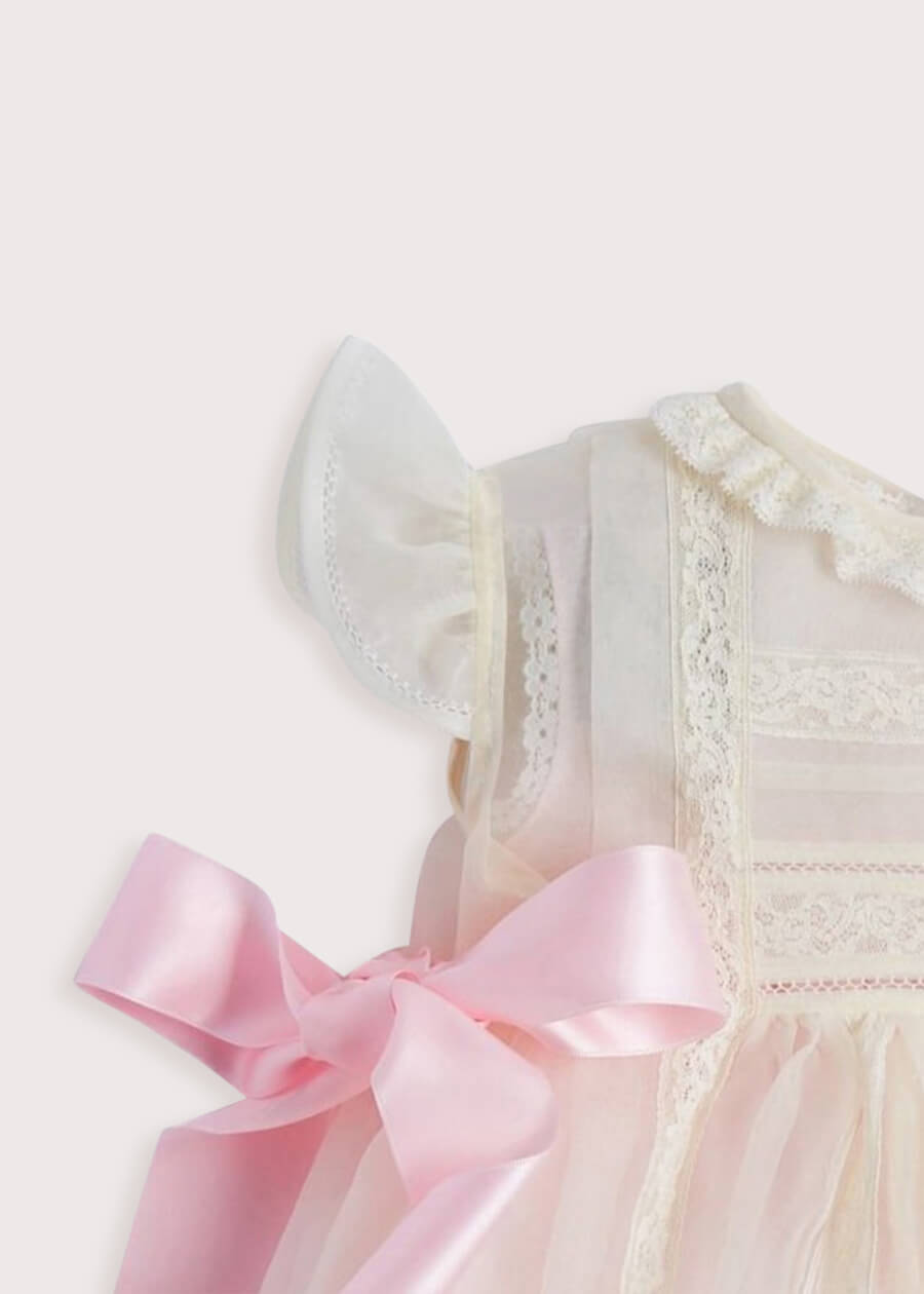 Traditional Light Pink Christening Gown for Baby & Toddler (3 Months to 6 Years) - Perfect for Baptism, Christening & First Communion Ceremonies