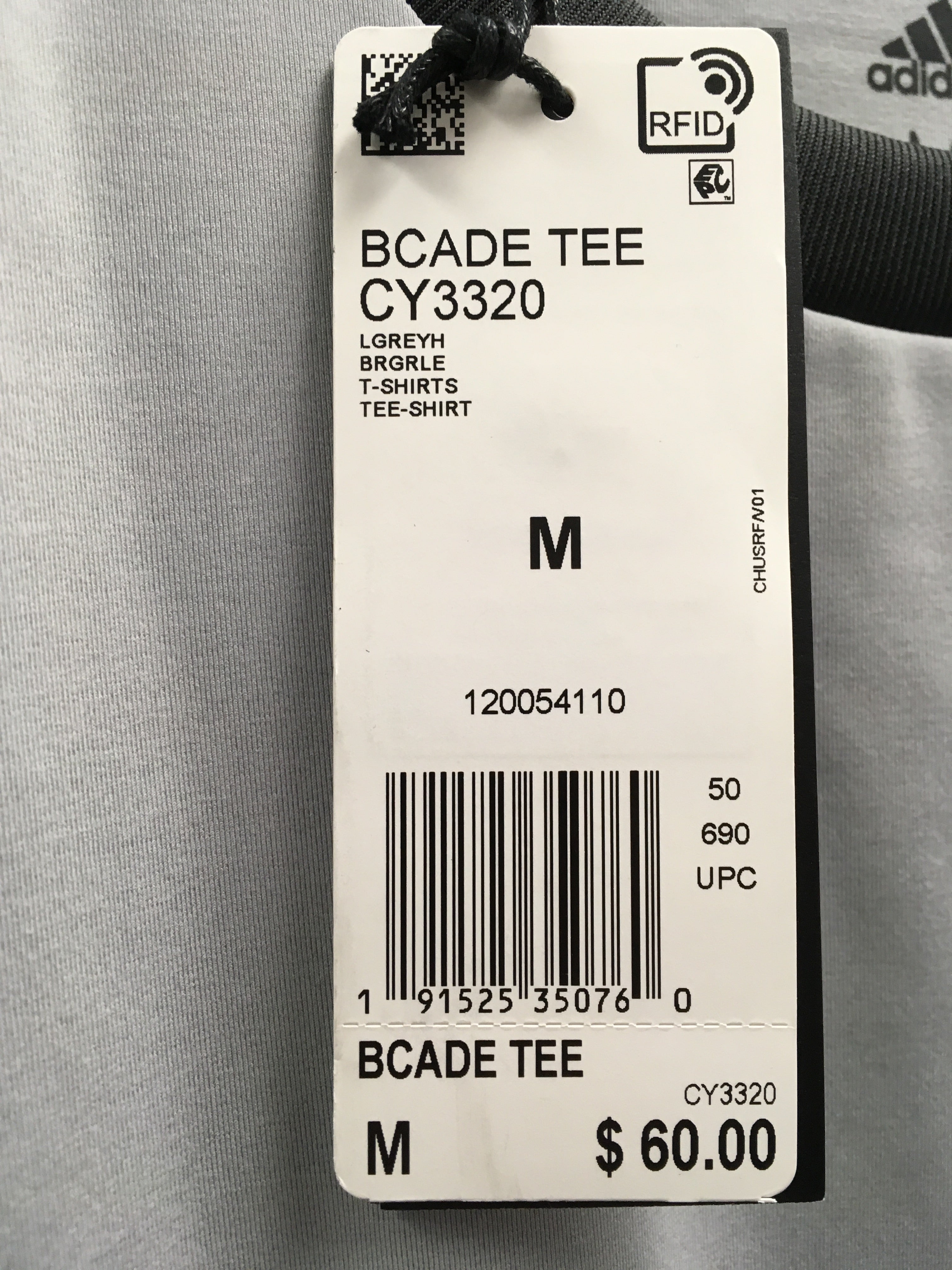 adidas Men's Barricade Performance T-Shirt - Light Grey CY3320 | Moisture-Wicking & Breathable for Workouts & Casual Wear