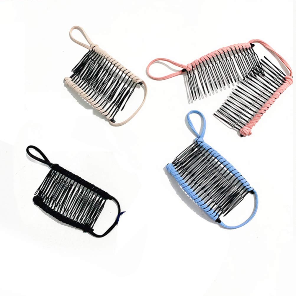 4PCS Banana Hair Clips for Women - Metal Hair Barrettes, Stretchy Ponytail Claw Clips, Durable Hair Accessories for Thick Hair - Perfect for Workouts, Beach, Office & Everyday Hairstyles