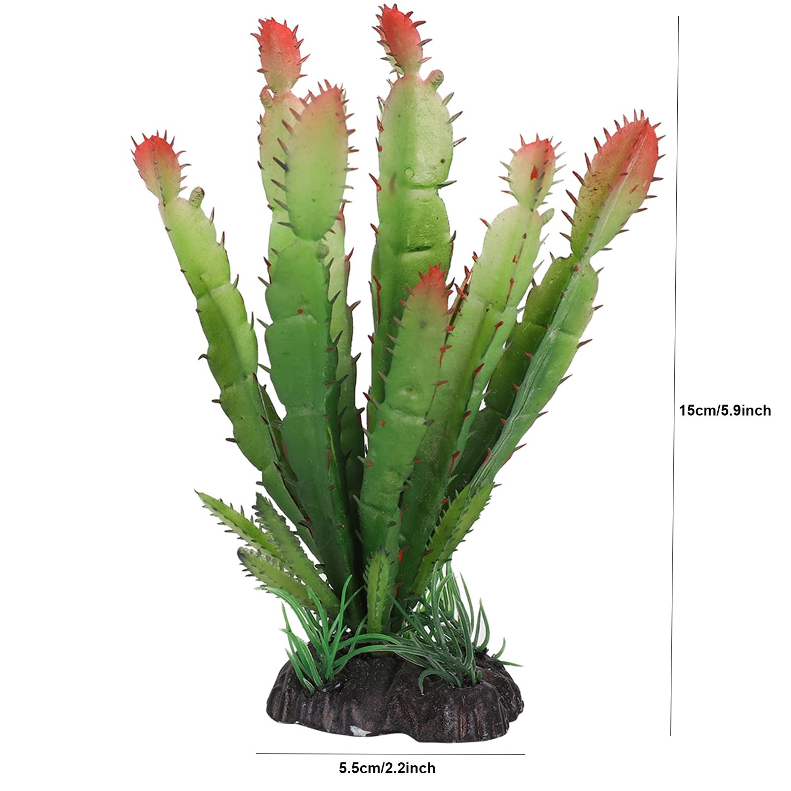 Artificial Reptile Cactus Plants Decor - Realistic Aquarium & Terrarium Decor for Fish Tanks, Bearded Dragon Habitats, Lizard & Gecko Enclosures - Perfect for Desert Landscape Setup in Reptile Tanks & Aquatic Environments