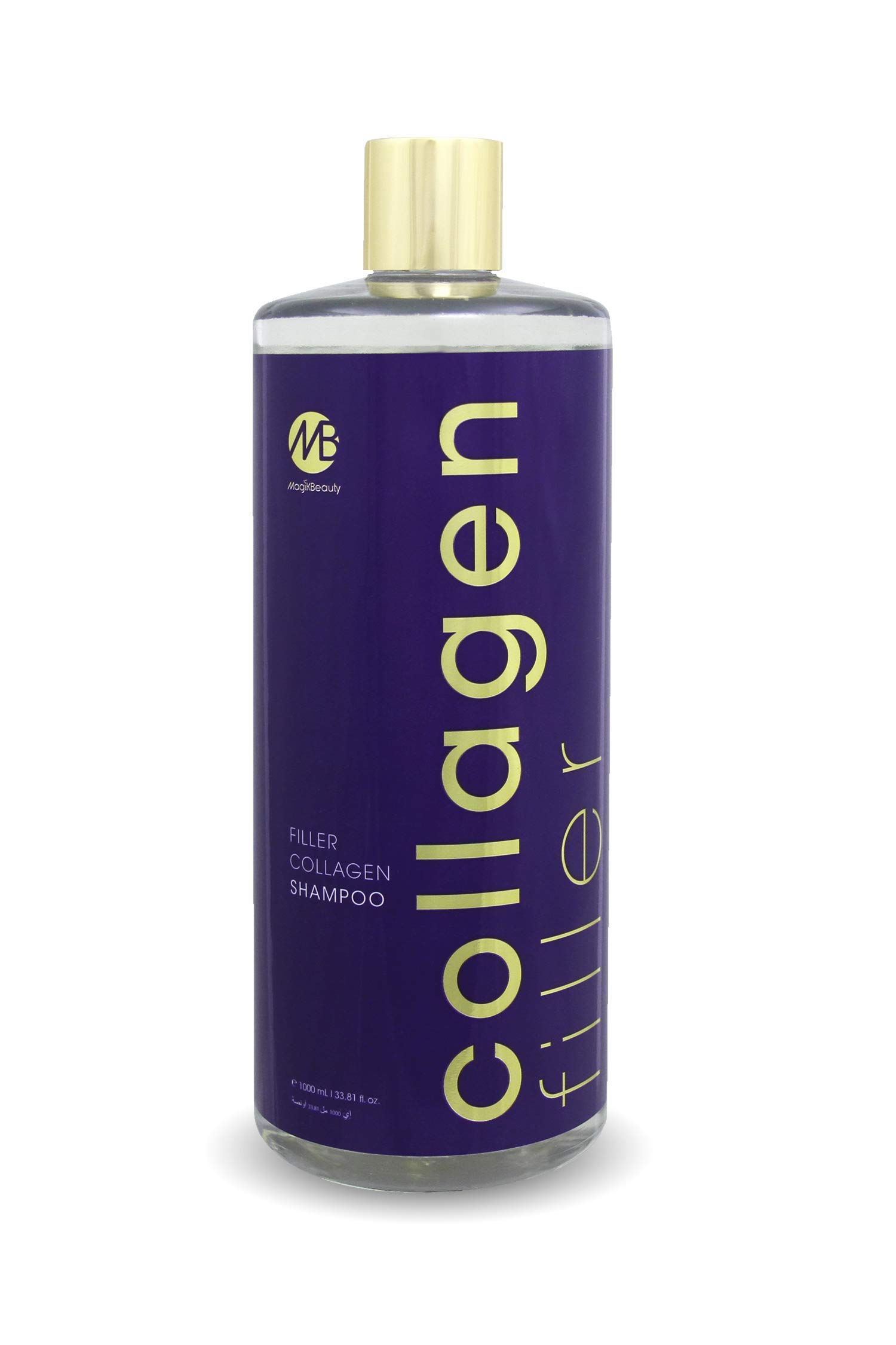 Magik Beauty Collagen Filler Shampoo for Hair Growth & Repair - 33 oz Thickening & Volumizing Shampoo with Keratin & Biotin - Sulfate Free for Damaged, Dry Hair - Perfect for Daily Use & Salon Quality Results