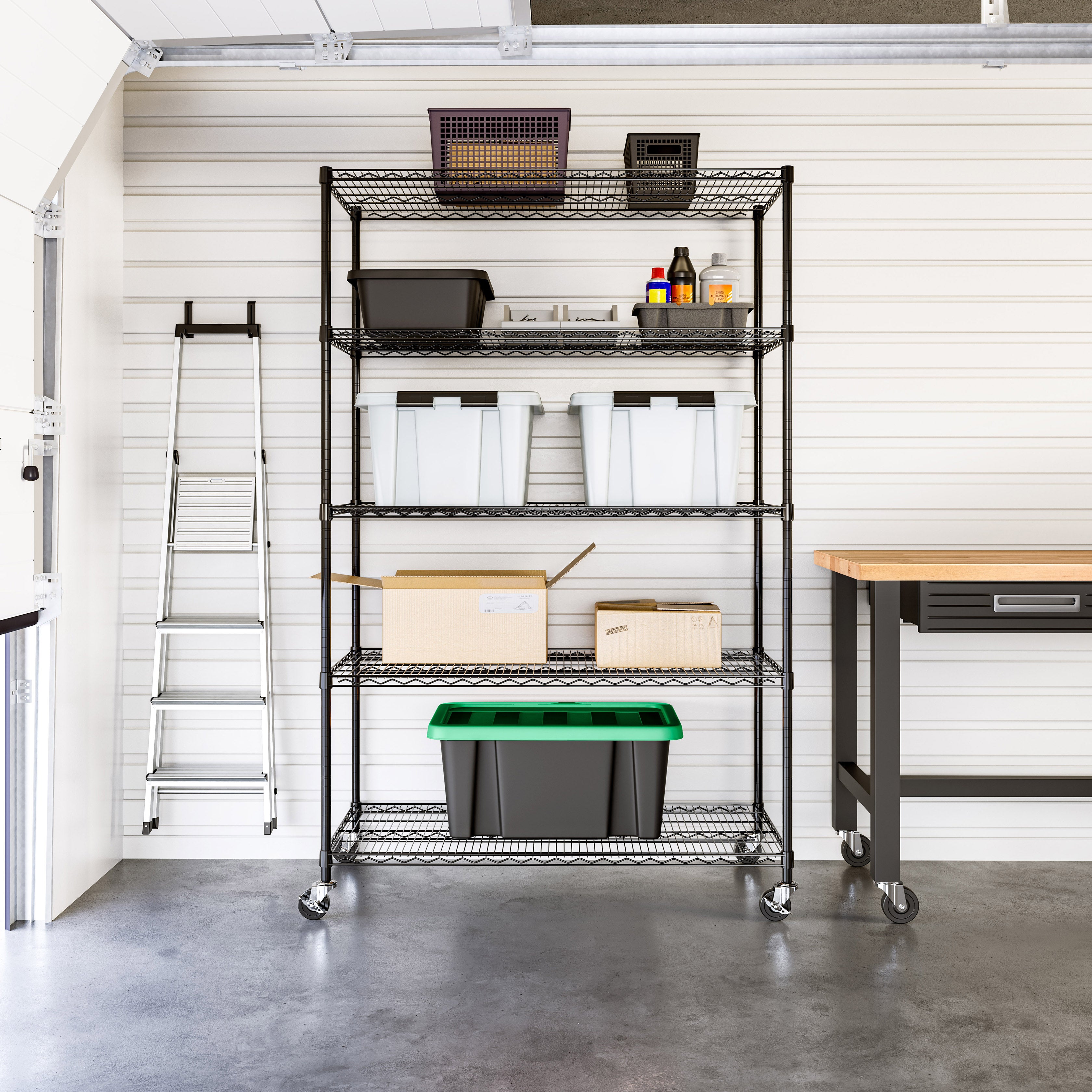 UltraDurable® 5-Tier NSF Certified Steel Shelving Unit - Heavy Duty Storage Rack for Garage, Warehouse, Kitchen & Commercial Use