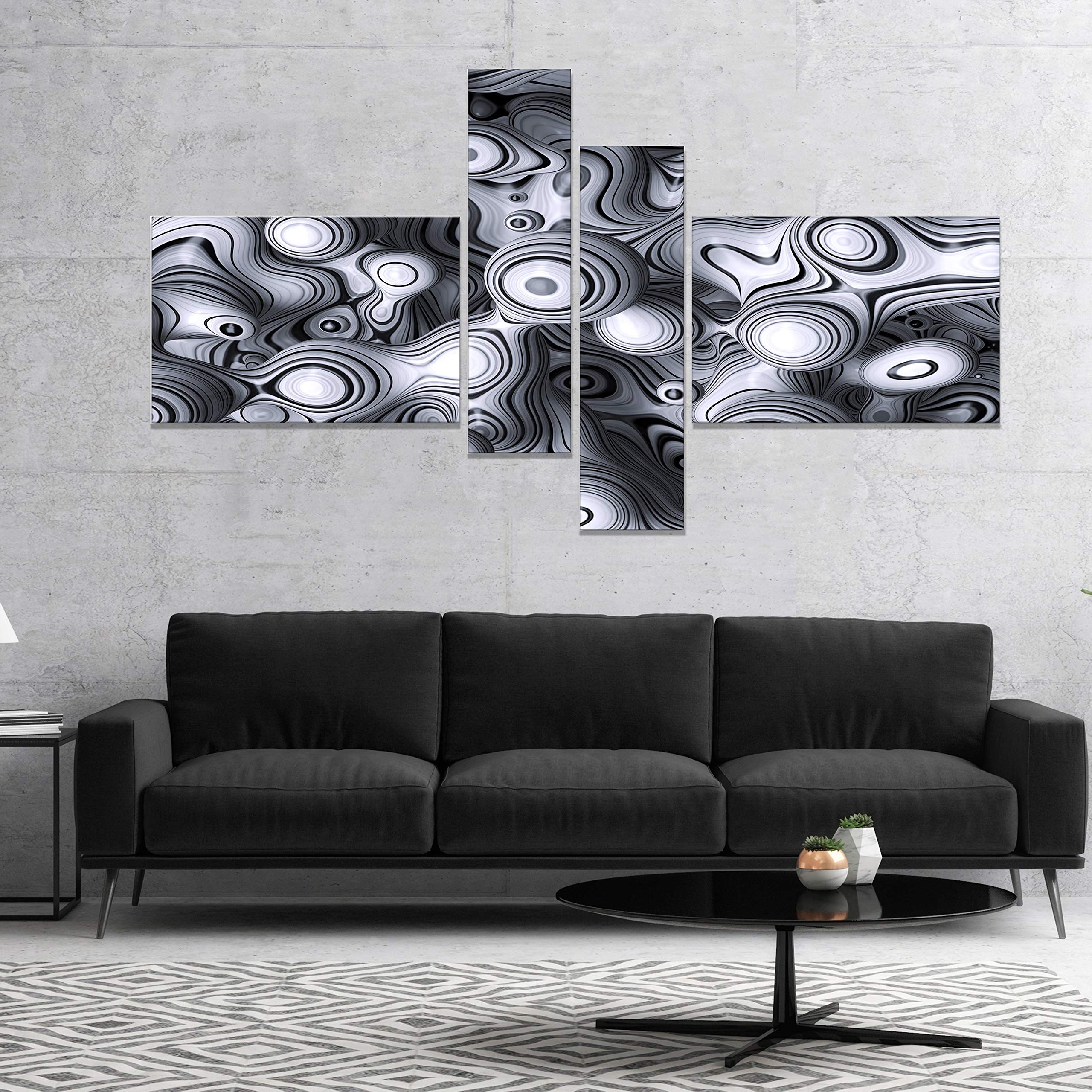 3D Abstract Wavy Bubbles Canvas Wall Art Print - 60x32 Inch Modern Abstract Painting in 5 Panels for Living Room, Bedroom & Office Decor | Large Contemporary Home Artwork