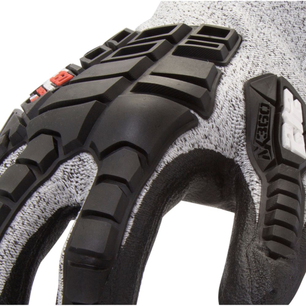 212 Performance AXIMPC3 06 011 AX360 Cut Resistant Gloves - ANSI A2 EN Level 3 Safety Gloves, X-Large Black/White - Ideal for Construction, Metalworking & Food Processing