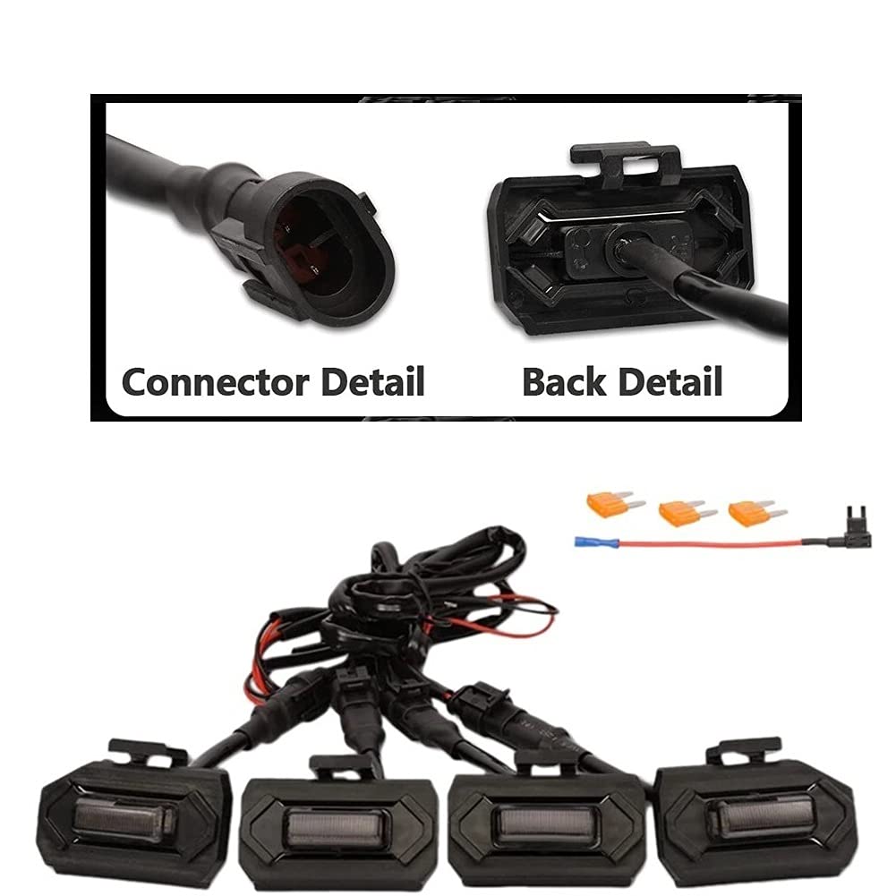4 Pcs LED Grille Lights for Toyota Tacoma TRD Off Road & Sport Models (2020-2021) - Black Housing with White Light - Durable Fused LED Car Accessories for Off-Roading & Night Driving
