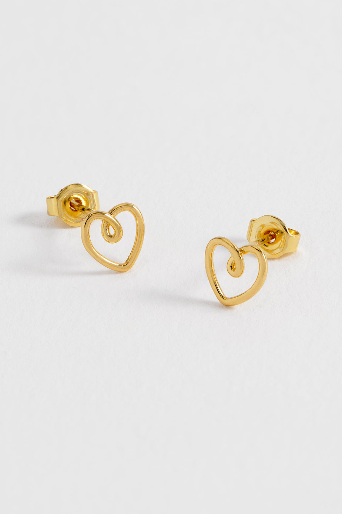 Doodle Heart Stud Earrings - Minimalist Handmade Jewelry for Women | Perfect for Valentine's Day Gifts, Anniversary & Everyday Wear
