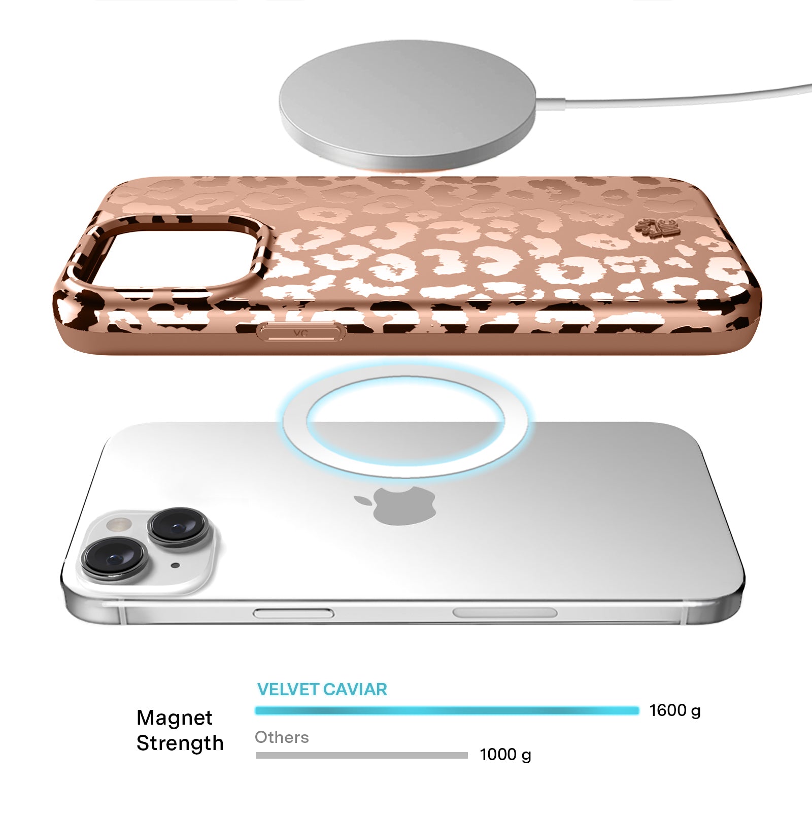 Bronze Chrome Leopard Print iPhone Case - Stylish Protective Cover for iPhone 13/14/15 Pro Max | Perfect for Fashion Lovers & Wild Animal Print Enthusiasts
