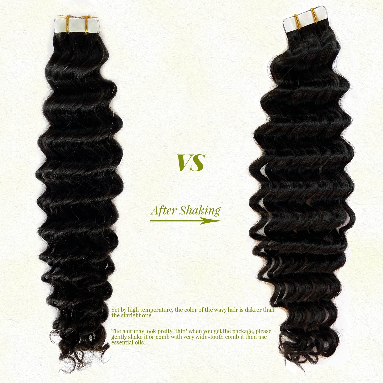 Premium 20-Piece Tape-In Human Hair Extensions - 16Inch Natural Black Double-Sided Hair Weft for Short to Medium Hair - 50G/Set Curly Wave Real Human Hair Extensions - Perfect for Daily Styling, Parties & Special Occasions