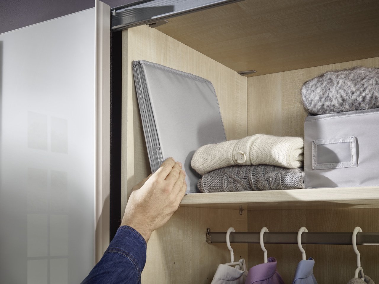 Leifheit 30 x 30 x 3 cm Grey Hanging Shelf - Space Saving Storage Organizer for Bathroom, Kitchen, Closet & Laundry Room