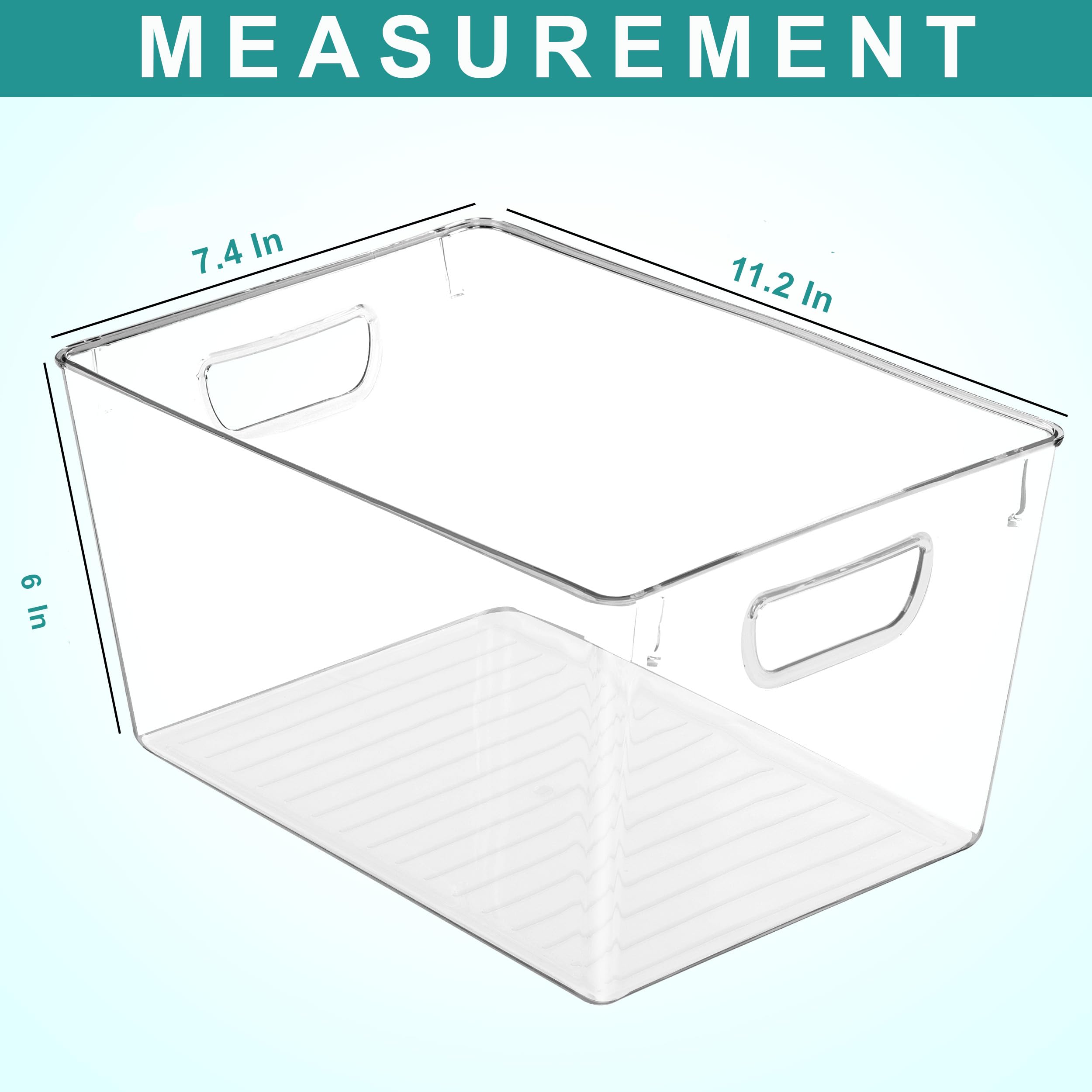 Utopia Kitchen Clear Plastic Organizer Bins - 4 Pack Large Pantry Storage Containers for Fridge, Kitchen Cabinet & Countertop Organization - BPA-Free Food Storage Bins for Fruits, Vegetables, Snacks & Meal Prep