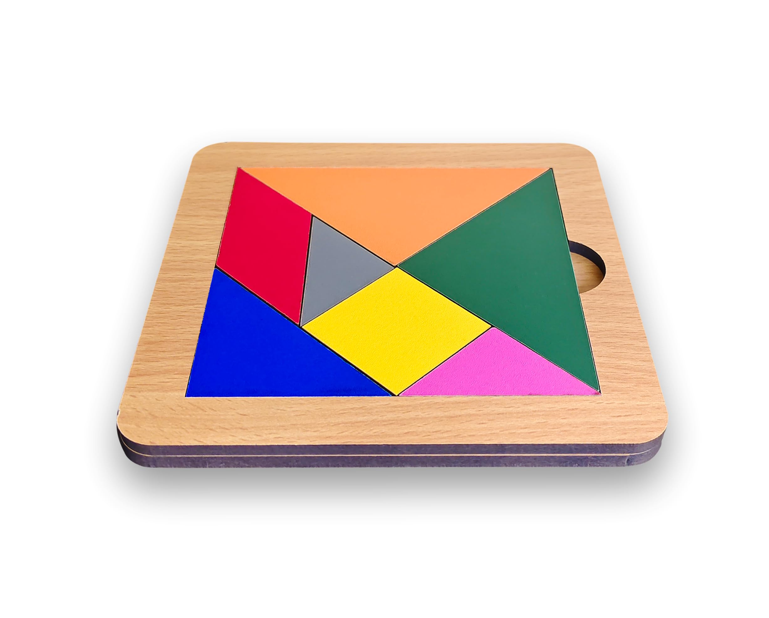 ZUDO TOYS Wooden Tangram Puzzle Set with 384 Patterns - Montessori STEM Educational Toy for Kids & Adults, Brain Teaser Logic Blocks for Classroom, Homeschool & Family Game Night
