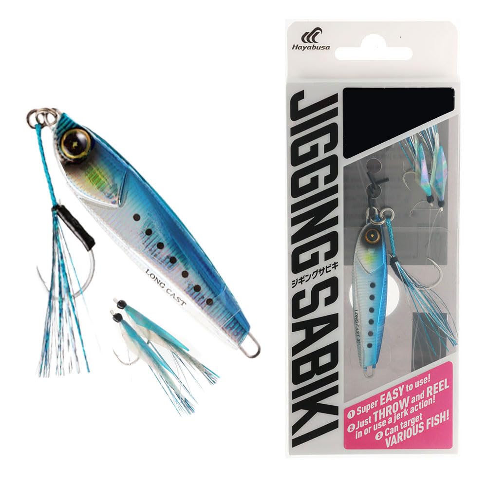 Jigging Sabiki Fishing Rig - 1 Jig with 1 Assist Hook & 2 Hooks for Saltwater & Freshwater Fishing | Perfect for Pier, Boat, and Shore Angling