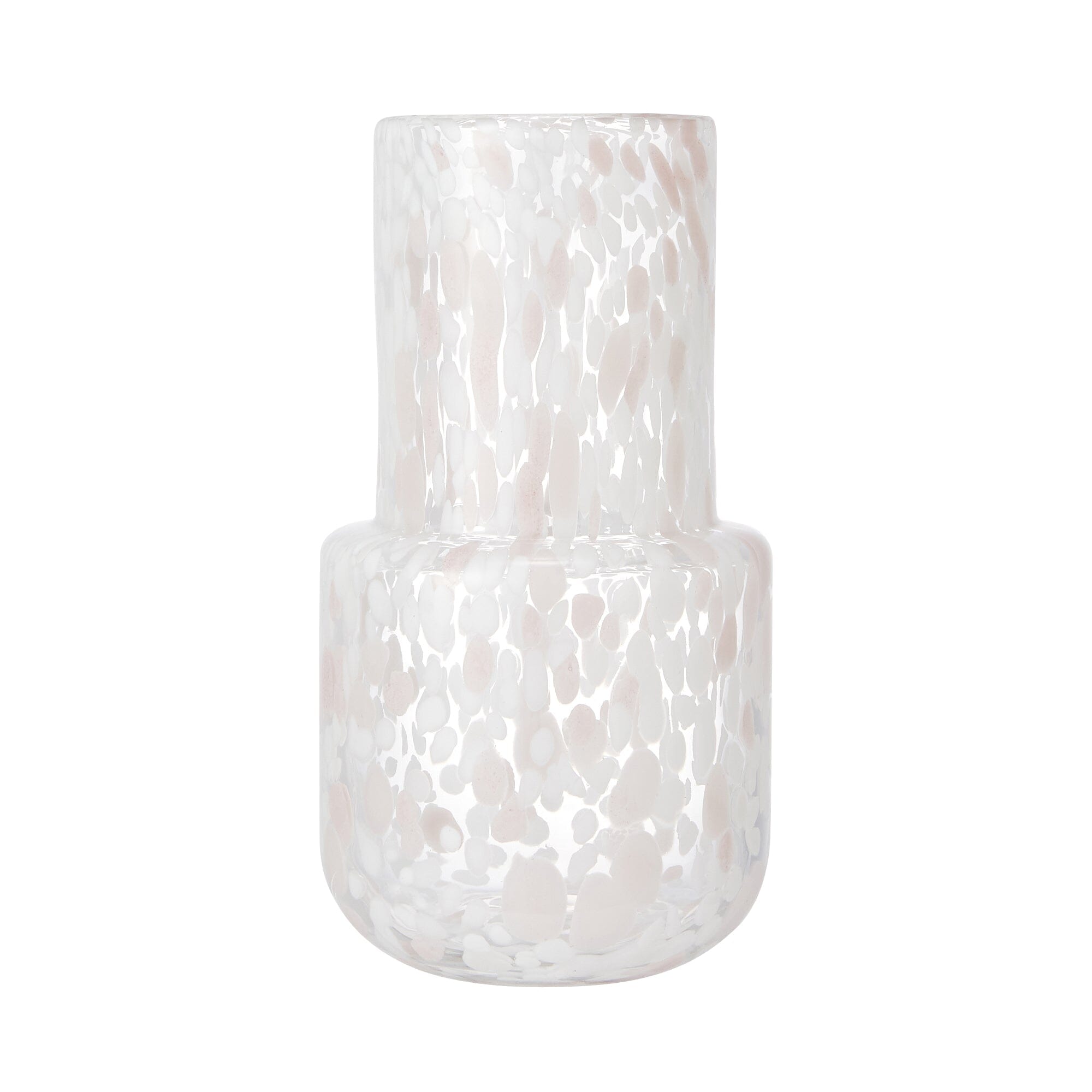Dot Pattern Flower Vase - Light Pink Ceramic Home Decor for Living Room, Bedroom, Wedding Centerpiece & Gift Idea
