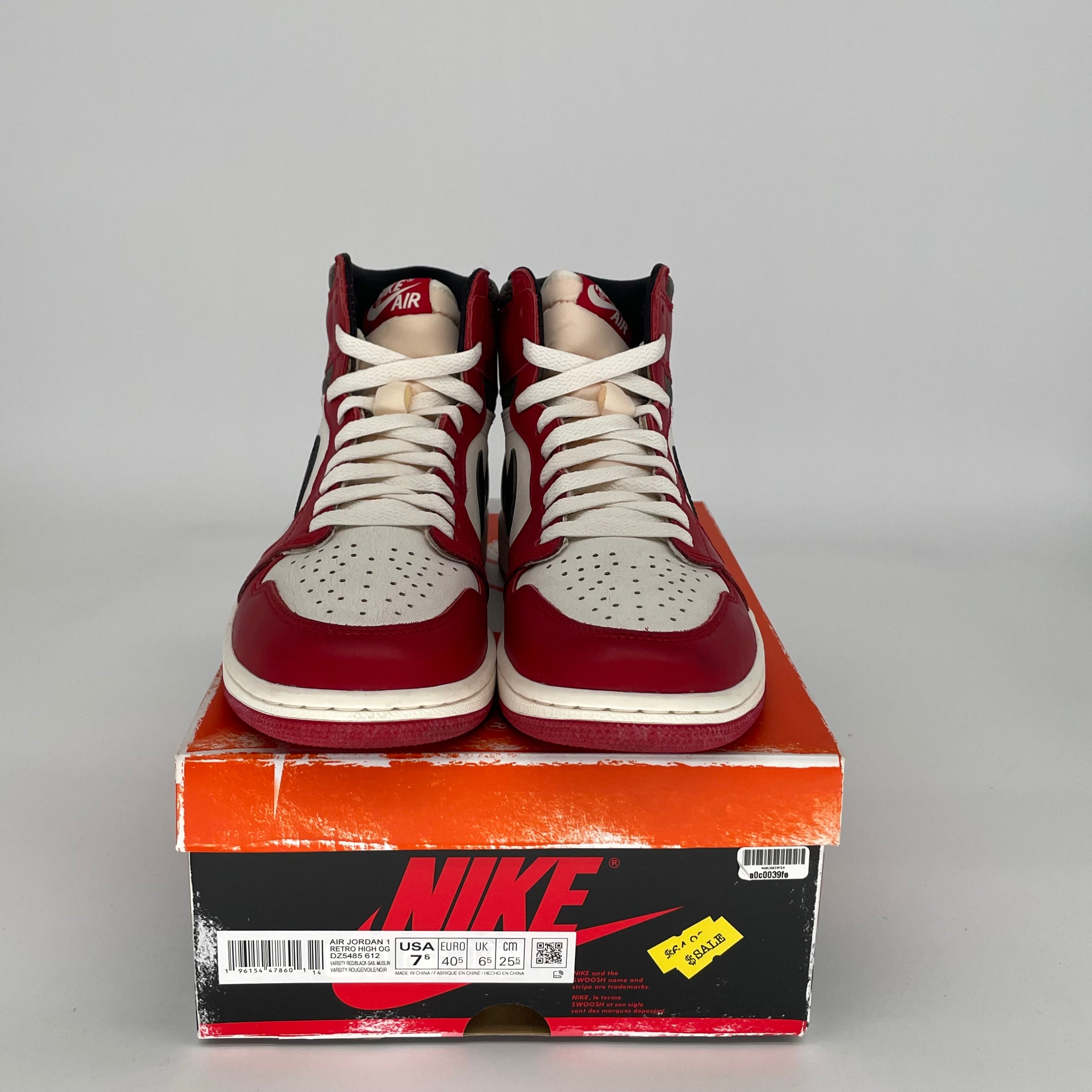 Air Jordan 1 Lost and Found Sneakers - Size 7.5 Men's (DZ5485-612) | Retro Basketball Shoes for Casual Wear & Street Style