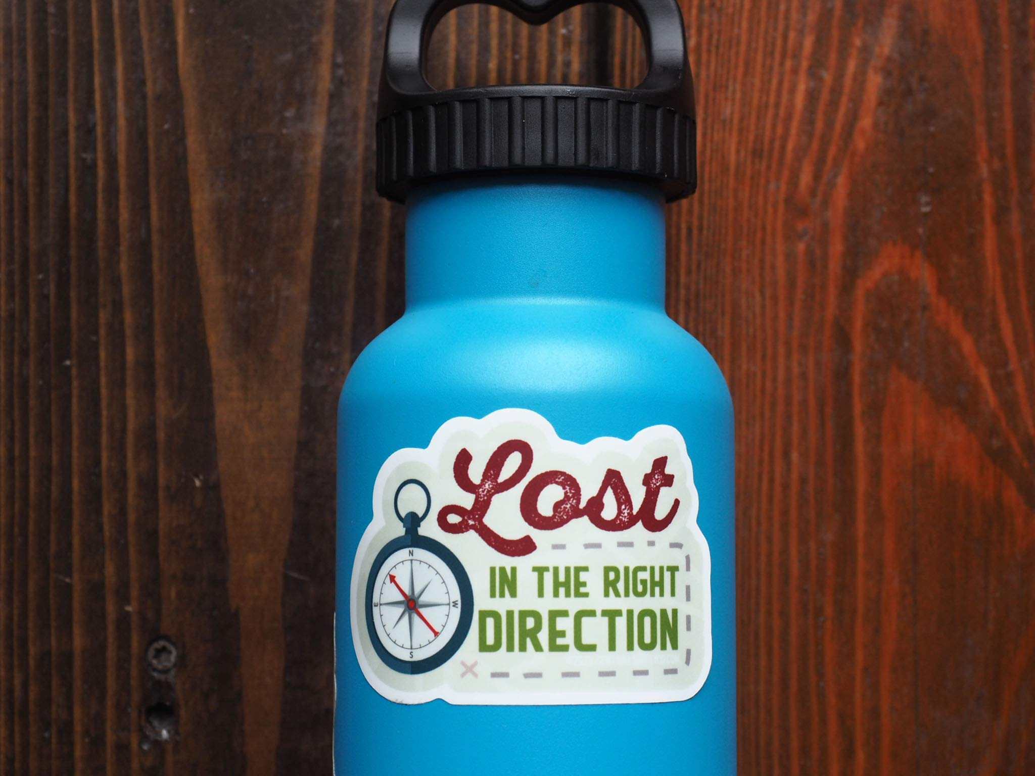 Lost in the Right Direction Vinyl Decal Sticker - Waterproof for Hydro Flask, Laptop, RV, 4x4 - Perfect for Road Trips, Hiking, Camping & Outdoor Adventures - Express Your Wanderlust Spirit