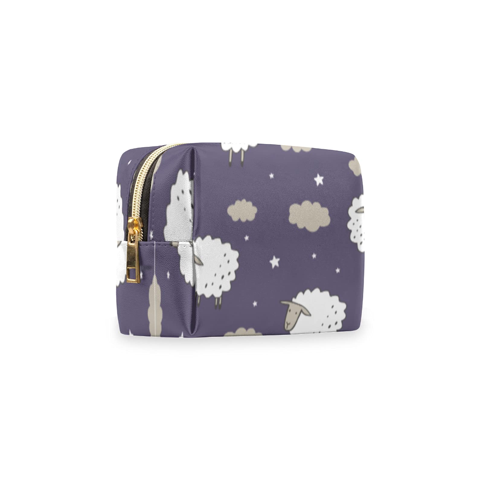 Pardick Leather Star Animal Sheep Cosmetic Bag - Waterproof Travel Makeup Organizer for Women & Teens - Perfect for Purse, Toiletry Storage & Daily Use at Home or On-the-Go