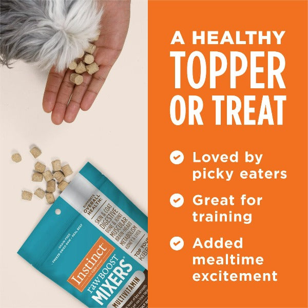 Instinct Raw Boost Mixers Multivitamin Dog Food Topper - Grain Free, Natural Freeze Dried Nutrition for Small & Large Dogs, 5.5oz - Perfect for Mealtime Enhancement & Picky Eaters