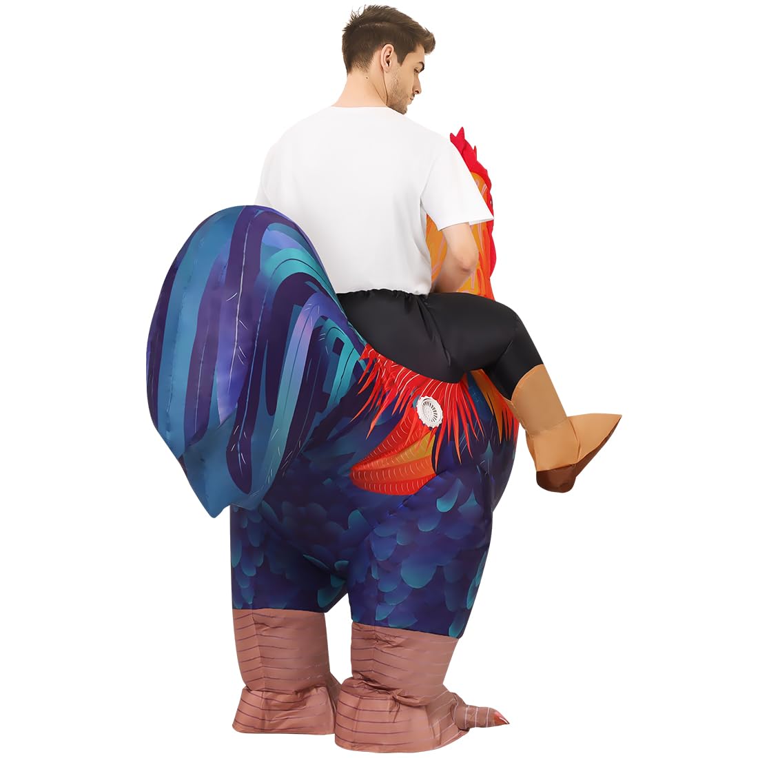 COMIN Inflatable Chicken Costume for Adults - Funny Rooster Suit for Halloween, Cosplay, Birthday & Christmas Parties | Men & Women's Hilarious Outfit for Festivals, Themed Events & Pranks
