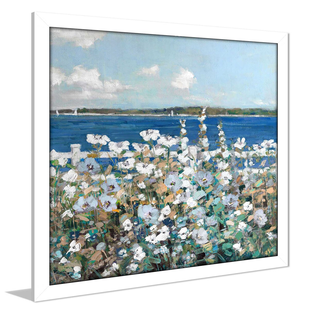 Bayside Garden by Sally Swatland - Premium Acrylic Wall Art Print - Coastal Home Decor for Living Room, Bedroom & Office