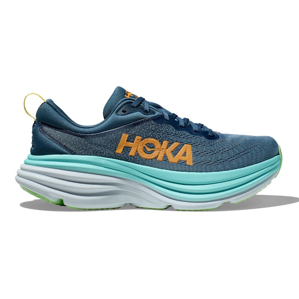 Hoka Men's Bondi 8 Running Shoes - Wide Width for Maximum Comfort | Best for Long Distance Running, Jogging & Daily Walking