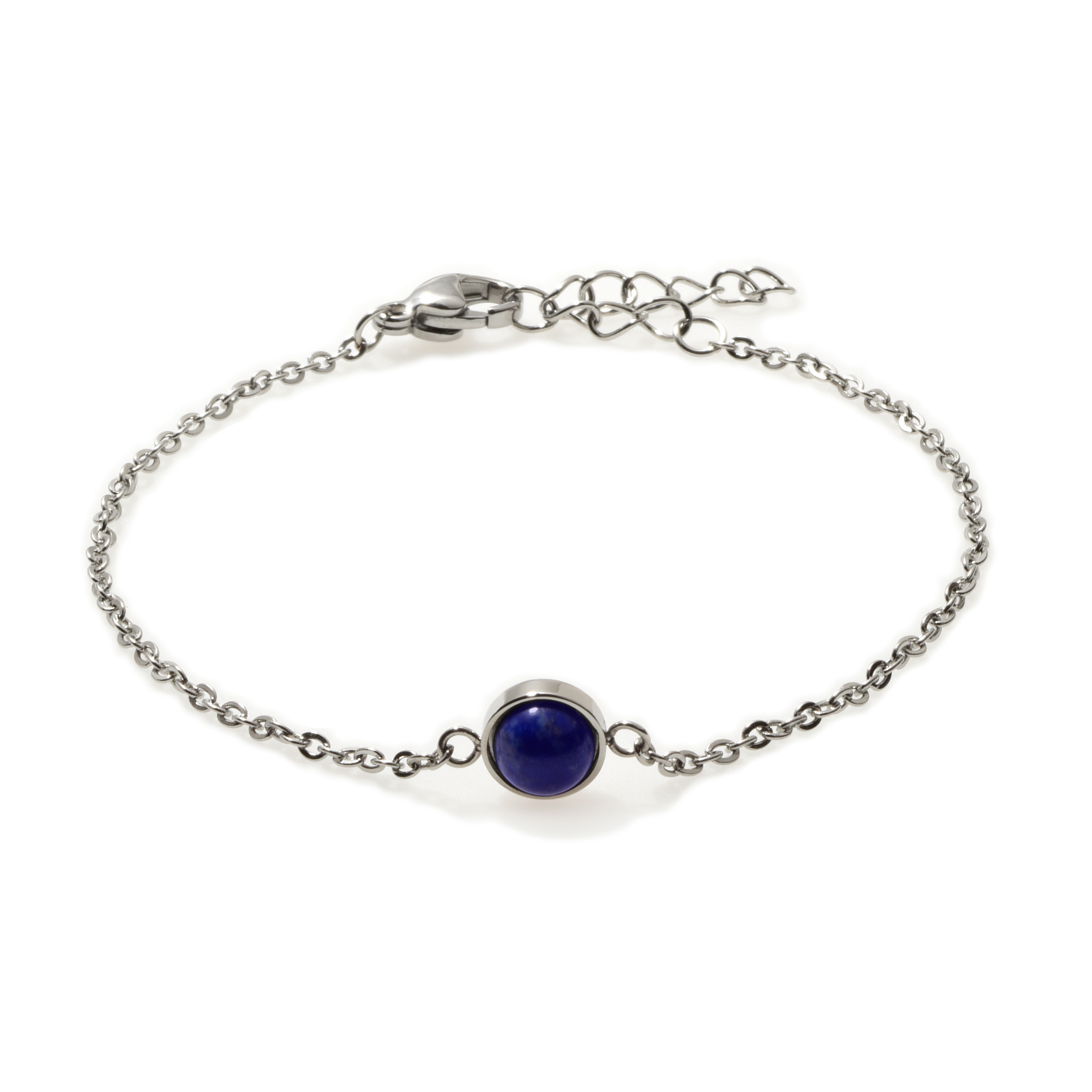 Lapis Lazuli Solitaire Silver Bracelet for Women - Genuine Stone Healing Jewelry - Perfect for Meditation, Gifts & Spiritual Wellness