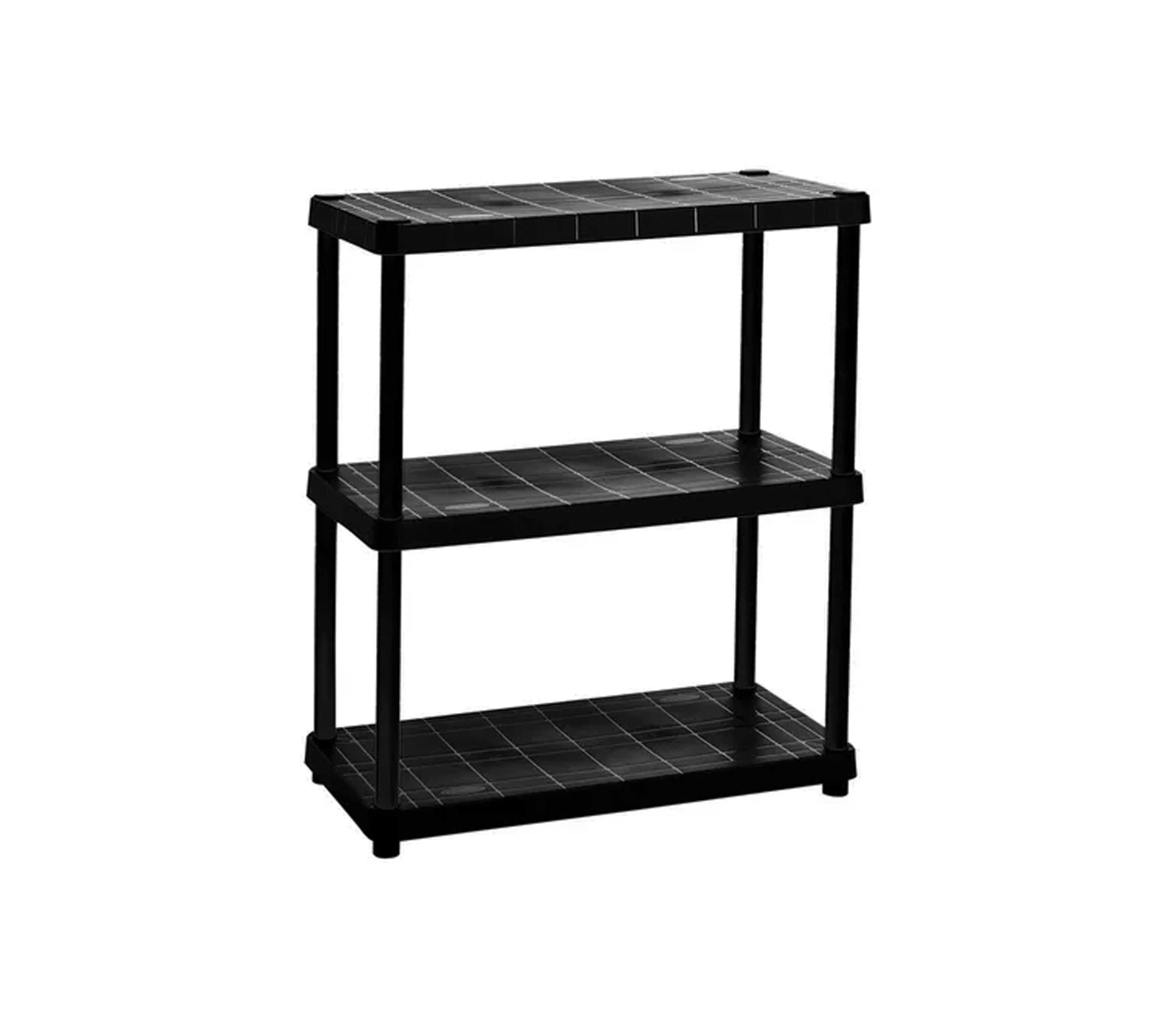 3-Tier Plastic Storage Shelf Organizer - Space-Saving Shelving Unit for Home, Office, or Garage - Perfect for Books, Toys, and Kitchen Supplies