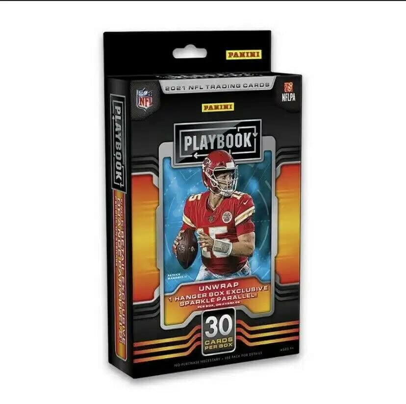 2021 Playbook Football Trading Cards Hanger Box - 30 Cards per Pack | Collectible NFL Trading Cards for Sports Fans & Card Collectors - Perfect for Gifts, Trading, and Display