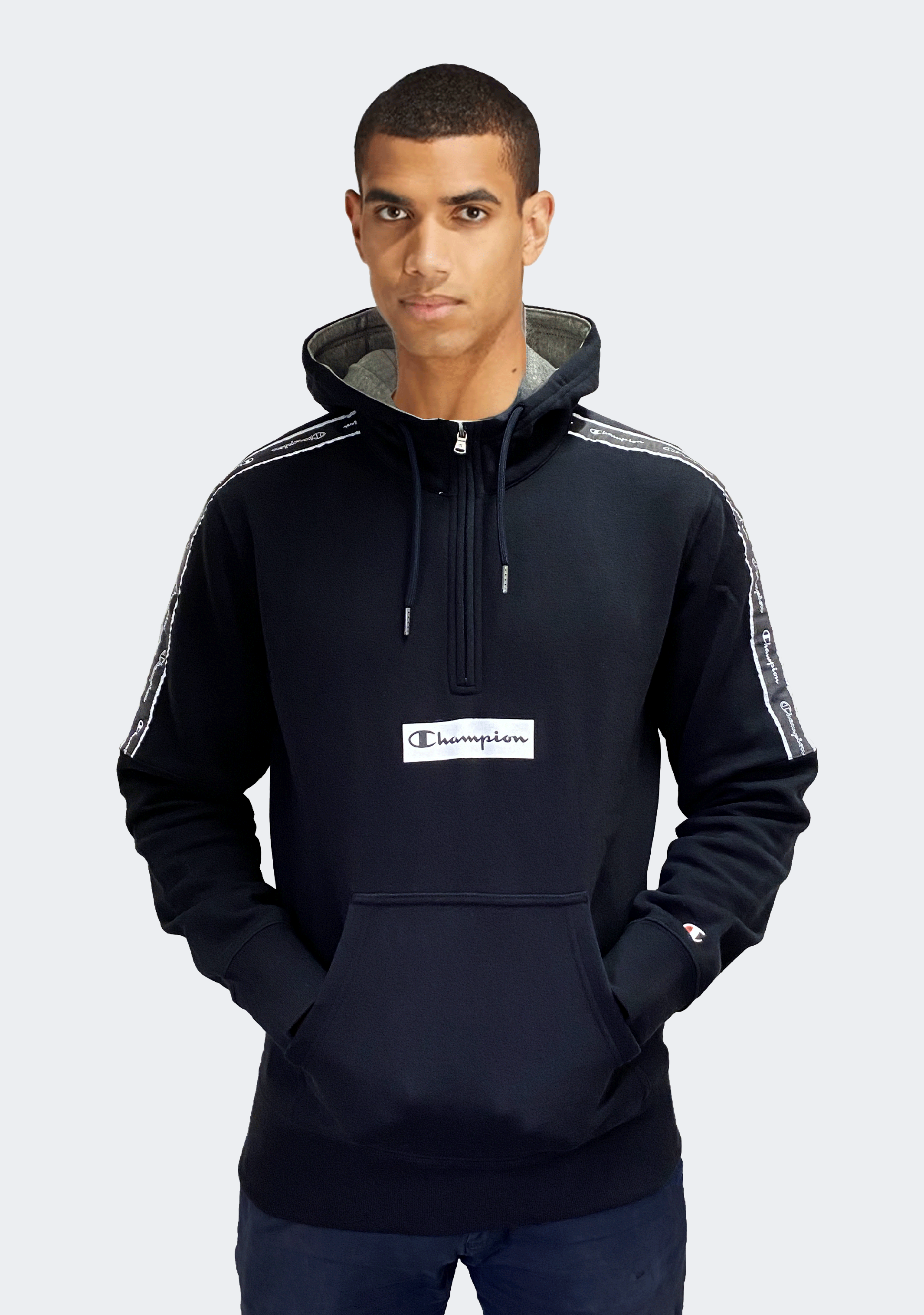Champion Men's Rochester Taping Hoodie - Premium Cotton Pullover Sweatshirt for Casual Wear, Gym & Street Style