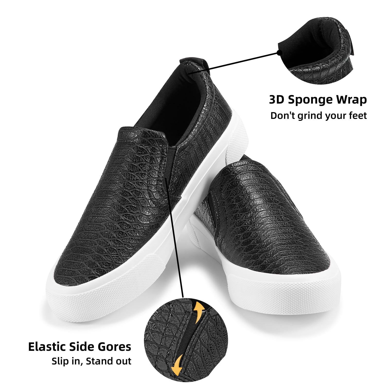 JENN ARDOR Women's Slip-On Sneakers - Comfortable Casual Walking Shoes for Women | Breathable Lightweight Flats | Perfect for Work, Travel & Everyday Wear