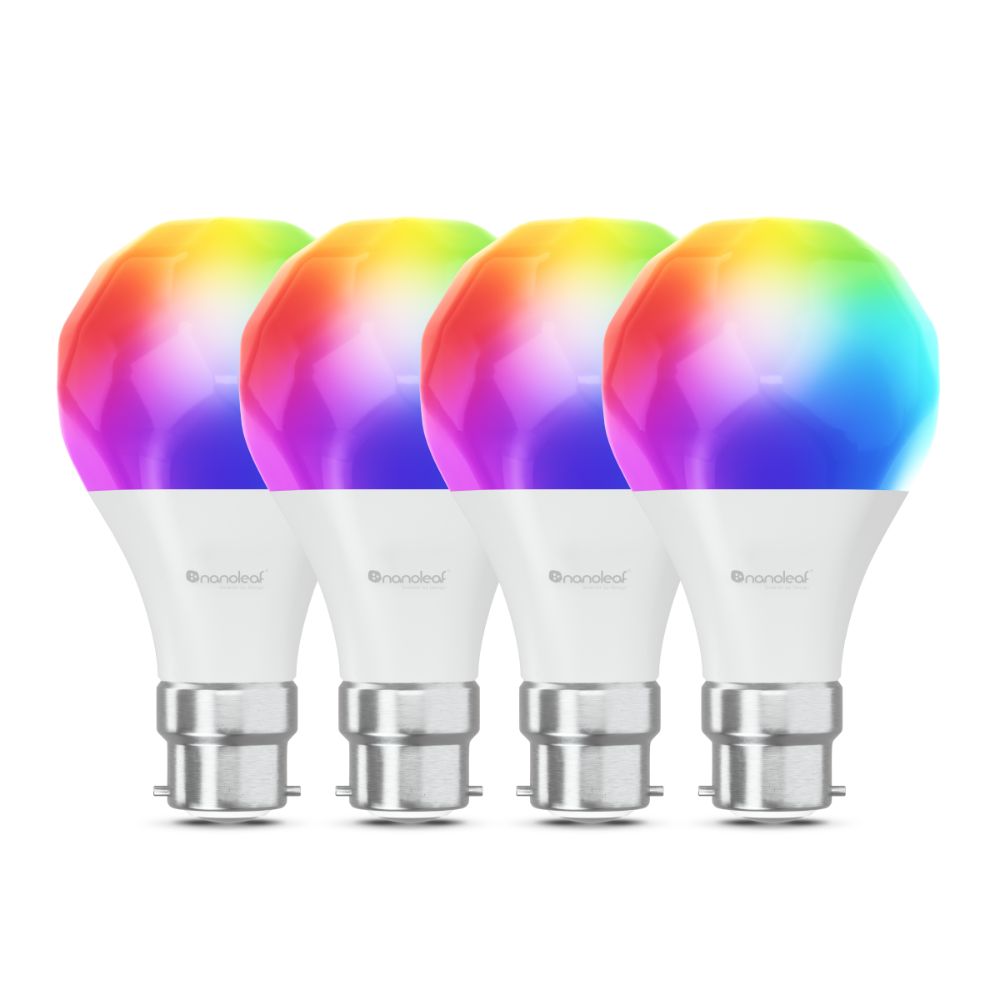 Nanoleaf Essentials Smart Bulb B22 (WiFi) 4 Pack - Energy Efficient LED Light Bulbs for Home Automation, Smart Lighting Control & Voice Assistant Compatibility (Google Home, Alexa)