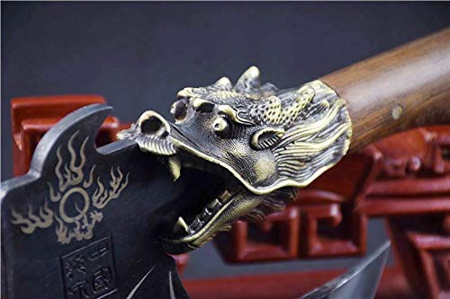 Hand-Forged Manganese Steel Dragon Head Axe - Professional Chef Chopping Knife for Bones & Meat | Durable Sharp Chinese Kitchen Hatchet | Perfect for Home Cooking, Butchering & Outdoor Camping