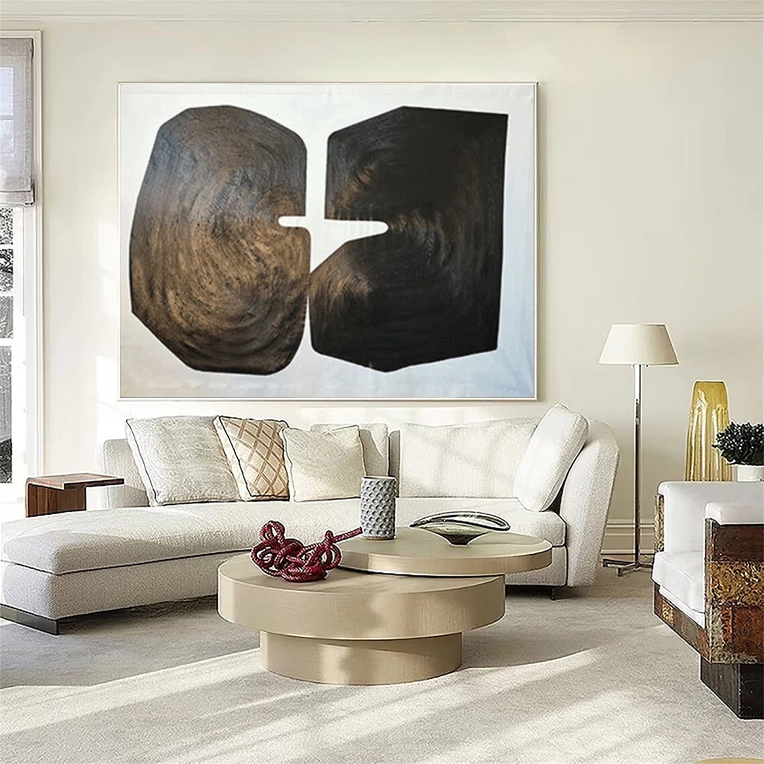 Modern Black and White Textured Minimalist Wall Art Print #MZ077 - Perfect for Living Room, Bedroom & Office Decor