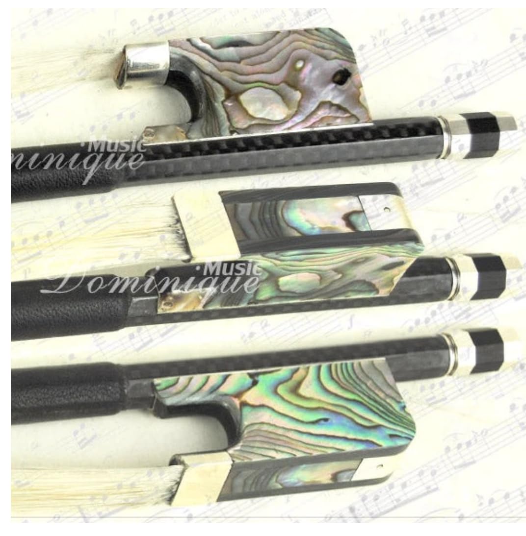 Premium D Z Strad Carbon Fiber Cello Bow with Polished Abalone Frog - Full Size 4/4 for Professional Musicians & Students - Perfect for Orchestras, Solo Performances & Practice Sessions