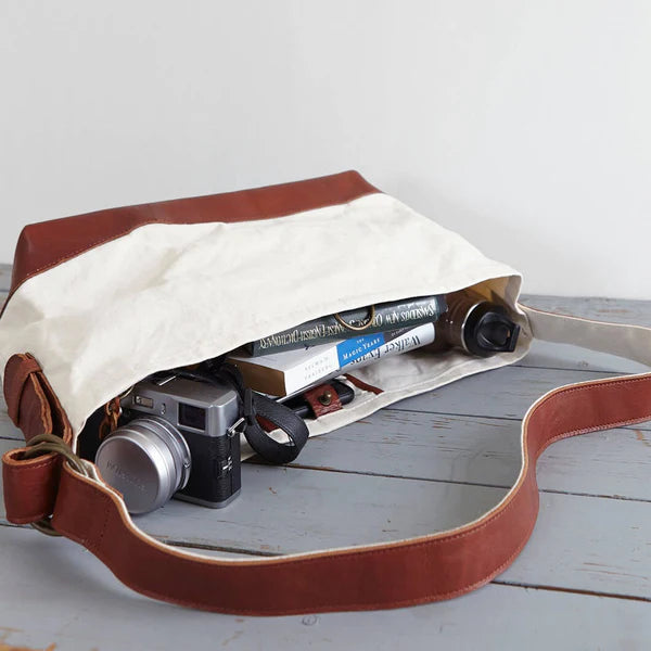 Kurashiki Hampu Canvas Shoulder Bag - Japanese Vintage Chocolate Brown Crossbody Bag for Women, Perfect for Travel, Work & Everyday Use
